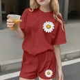 thumbnail image 2 of akafmk Summer Teen Girls 2 Piece Outfit Sets Short Sleeve T-Shirt Printed Shorts Matching Sets 3-15 Years, 2 of 7