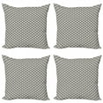 thumbnail image 1 of Ambesonne Abstract Throw Pillow Cover 4 Pack, Lines Squares Lattice Art, 24", Charcoal Grey Eggshell, 1 of 2