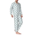 thumbnail image 2 of Fotbe Daisy Plaid Blue Pijama de Hombre con Estampado de Manga Larga, Conjunto de 2 Piezas, Ropa de Dormir Suave y Cómoda con Bolsillos-Medium, 2 of 7