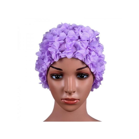 Women Ladies Vintage Style Floral Flower Adult Swimming Swim Cap Bathing Hat