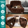 thumbnail image 5 of PetAmi Dog Blanket for Bed, XL Pet Blanket Large Dogs, Fleece Furniture Couch Cover Protector Sofa Car Crate Kennel, Soft Sherpa Cat Throw Plush Reversible Washable, Twin 60x80 Solid Brown, 5 of 9