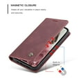 thumbnail image 5 of CaseMe Leather for iPhone 11 Pro Max Case, Flip Wallet Leather Case with Card Holder Magnetic Closure Shockproof Kickstand Protective Phone Cases Cover for iPhone 11 Pro Max,Wine Red, 5 of 12