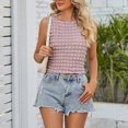 thumbnail image 4 of Baywell Women's Fashion Crew Neck Pleated Tank Tops Sleeveless Casual Vest Cami Top Light Purple S-XL, 4 of 8