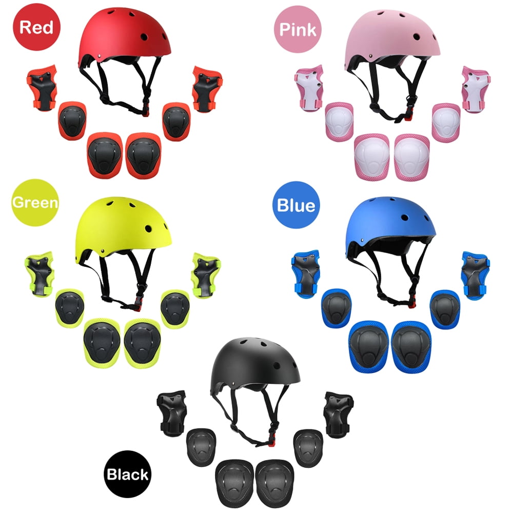 Protective Gear,7 In 1 Helmet Wrist Roller Knee Pads Pads And Pads Set Pads Set Adjustable 6588 Kids 7 Roller With Knee Adjustable Kids Knee Adjustable Roller With Radirus