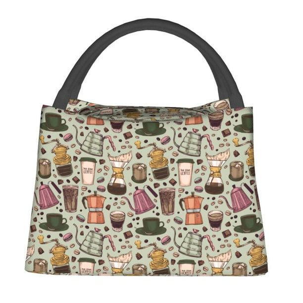Balery Coffee pots cup Bolsa de Aislamiento Portátil – Bolsa de Almuerzo con Forro de Aluminio Mejorado, Funda Impermeable y Fácil de Limpiar para Picnic y Caja de Almuerzo