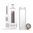 thumbnail image 1 of Glass Water Bottle with Carry Strap & Non Slip Silicone Sleeve - 20 oz - Grey, 1 of 6