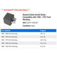 thumbnail image 2 of Neutral Safety Switch Relay - Compatible with 1980 - 1991 Ford Mustang 1981 1982 1983 1984 1985 1986 1987 1988 1989 1990, 2 of 2