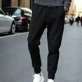 thumbnail image 4 of Qarigey Slim Fit Hombres Casual Tobillo Banded Pantalones Elásticos Tight Harem Pantalones Lápiz Pantalones Negro Ropa interior negro SG, 4 of 6
