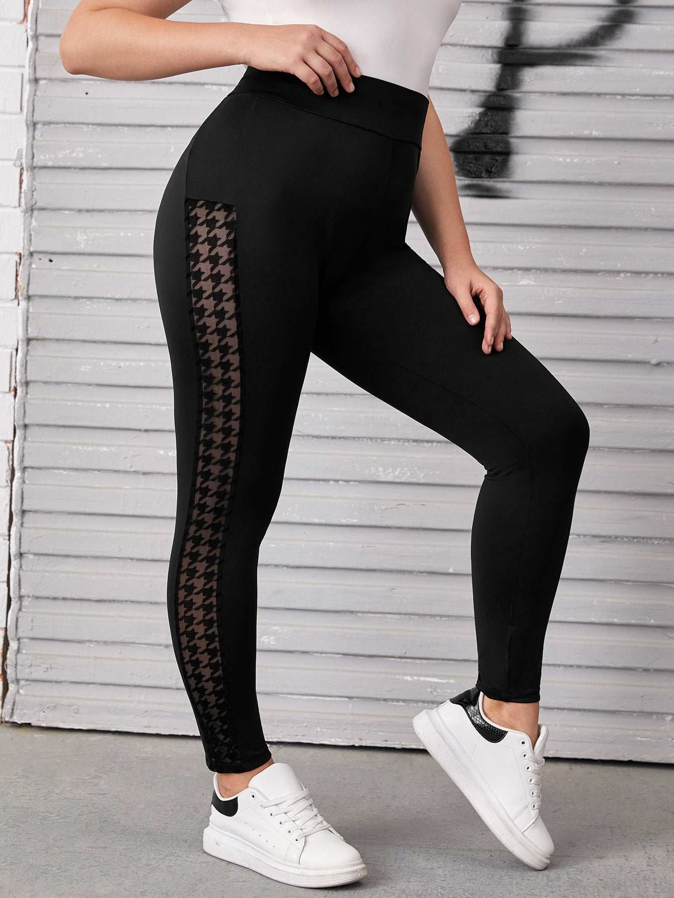 mesh insert leggings