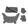 thumbnail image 4 of Las capas dobles lindas de la fibra de poliéster del sistema de la bufanda de los guantes del sombrero del bebé mantienen la bufanda caliente de los guantes del sombrero del invierno, 4 of 5