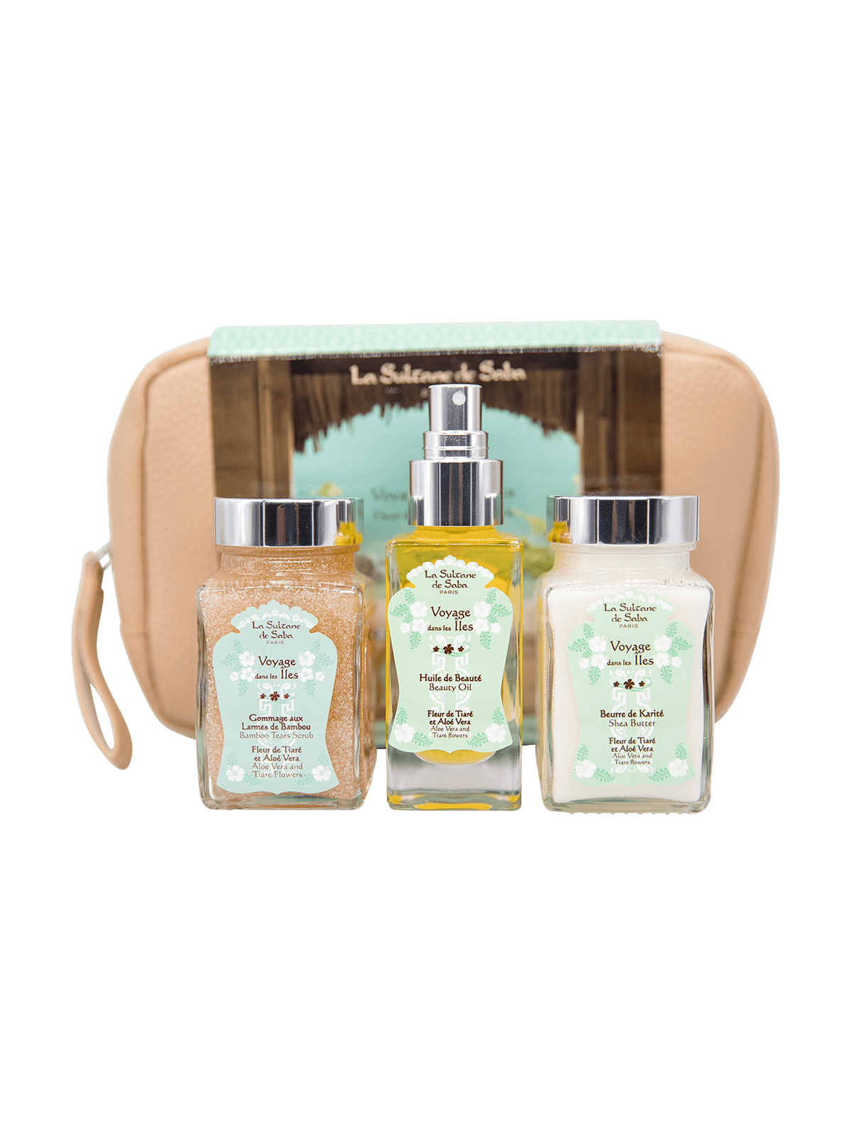 Pouch Gift Set Island & Monoï Tiara Flowers And Aloe Vera Journey