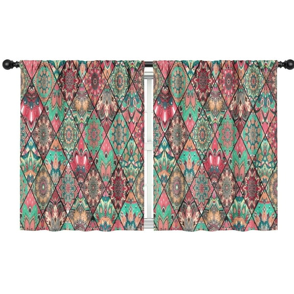 Blackout Kids Curtains,Boho Bohemia Flower Childrens Insulated Curtains Set Of 2,Bedroom Essentials,Toddler Room Decor 42"x54"(106x137cm)