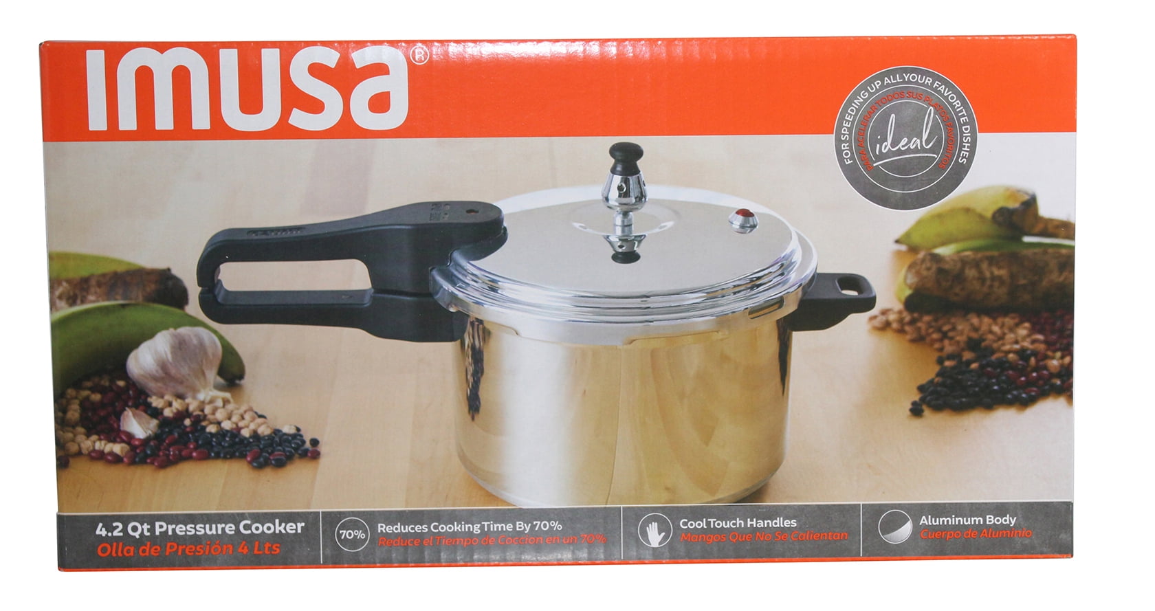 Imusa 7qt Stovetop Natural Finish Basic Pressure Cooker - Silver : Target