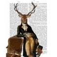 thumbnail image 3 of Fab Funky 15x18 Black Modern Framed Museum Art Print Titled - Deer and Chair Full, 3 of 5