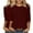 Wine 1, variant on Womens Casual T-Shirts Tops 3/4 Sleeve Round Neck Cute Fall Tunic Basic Tees Blouses Loose Fitting Solid Pullover Tops,Army Green 1,2XL