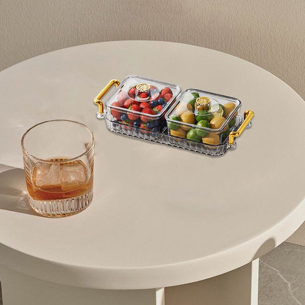 onlyliua Liquidación Del Día Ofertas Prime Bandeja Compartimentada para Sala de Estar En Casa, Caja para Dulces, Almacenamiento de Frutos Secos de Gran Valor, Bandeja para Frutas