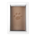 thumbnail image 3 of Pet door, 12.28x17.13 inch metal frame with lock triple flap, waterproof dog door cat door, indoor and outdoor wall white, 3 of 10