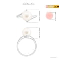 thumbnail image 5 of Angara Solitaire Freshwater Cultured Pearl Bypass Split Shank Ring in 14K White Gold for Women | June Birthstone Jewelry for Her, 5 of 8