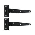 thumbnail image 4 of 2PCS 6 Inches T Shape Rustproof Iron Light Duty Shed Hinge Gate Strap Hinge Door Gates Hinges (Black), 4 of 8