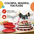 thumbnail image 6 of Exquisite Red 9" Heavy Duty 350 GSM Disposable Plastic Party Plates - 50 Count, 6 of 9