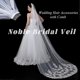 thumbnail image 4 of Wedding Veils Cathedral Bride Veil Embroidery Lace Edge Bridal Veil with Comb 1, 4 of 5