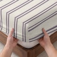 thumbnail image 3 of Twin Sze Fitted Sheet Set - Purple Stripes 2 Piece Bedding Sets 16" Deep Pocket Fitted Sheet with 1 Pillowcase, Farmhouse Brown Vintage Rustic Lines Brushed Microfiber Hotel Luxury Bed Sheets, 3 of 9