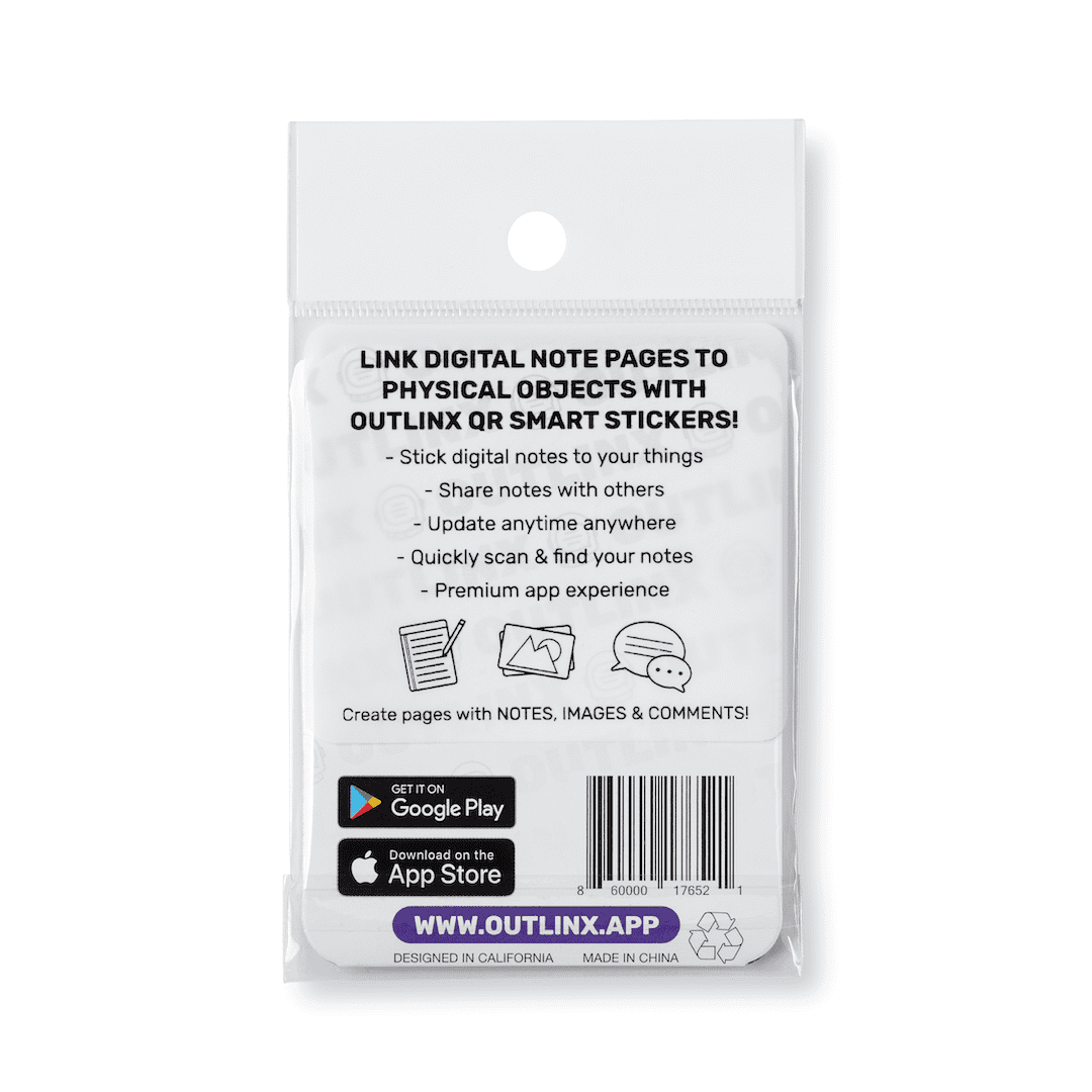 Outlinx Blackout QR Smart Stickers, Bundle of 4 Packs, 32 stickers