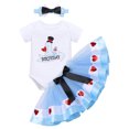 thumbnail image 2 of IBTOM CASTLE Baby Girls 1st Birthday Outfit Princess One Cosplay Character Romper Tutu Dress Headband Party Clothes for Photo Shoot 1 Year Blue - Alice 1st Birthday, 2 of 8