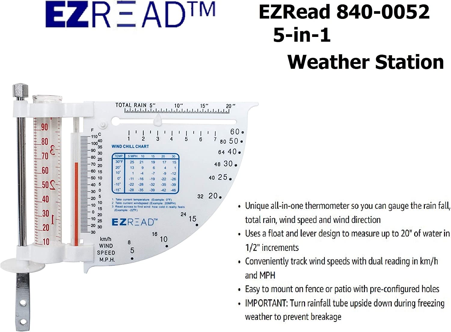 Headwind Consumer Products 840-0052 5-in-1 Weather Station, White