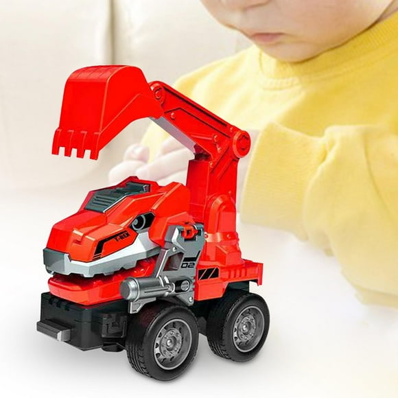 Modelo de vehículo de ingeniería, vehículos de construcción, juguete, recuerdo de fiesta, regalos de cumpleaños, aprendizaje de 3, 4 y 5 años, coche Excavadora roja