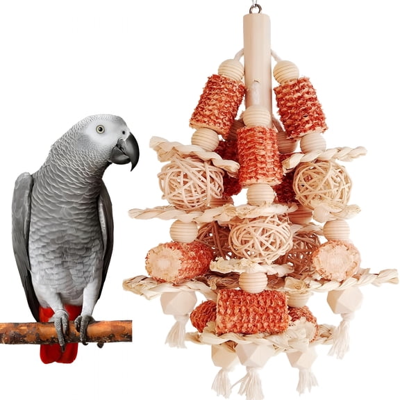 BESTSKY Bird Toys, Natural Corn Stick Parrot Toys Hanging in Bird Cages, for Small and Medium-Sized Macaws, African Grey, Cockatoos, Cockatiel, Sun Conure, Amazon Parrots
