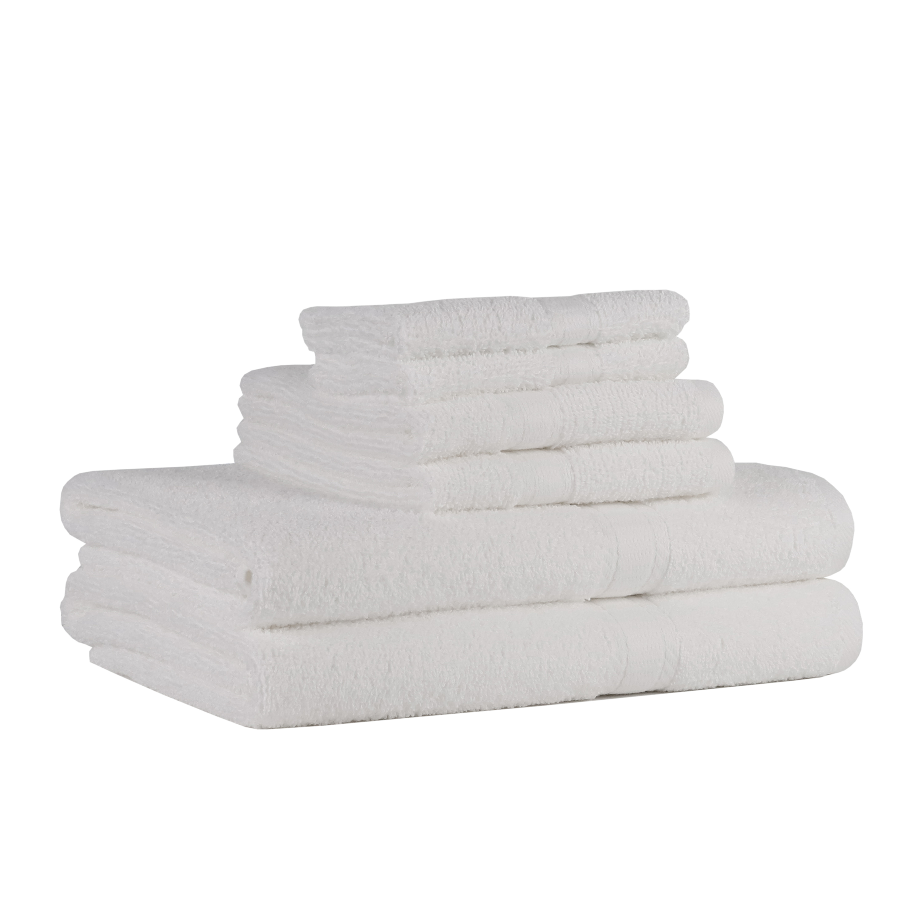 Mainstays Solid Adult 6-Piece Bath Towel Set, White - image 3 of 10