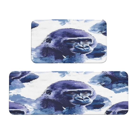 Kitchen Floor Mat 2 Sets Crystal Velvet Non-Slip Backing Water-Absorbent Stain-Resistant For Kitchen Sink Door Laundry Room The Wise Gorilla
