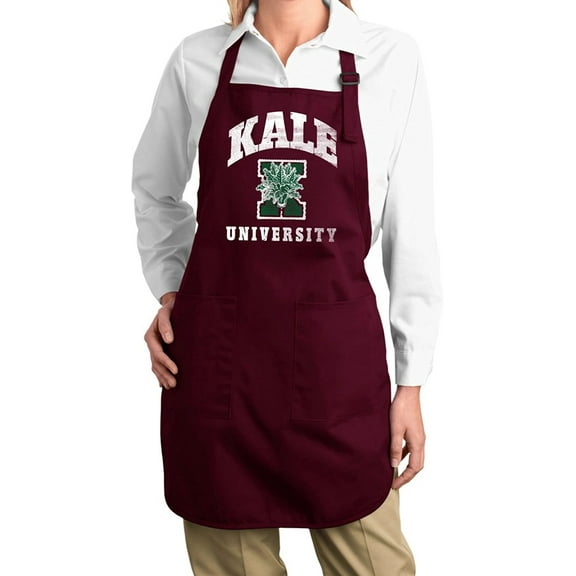 Kale University Vegan Kitchen Apron - Maroon