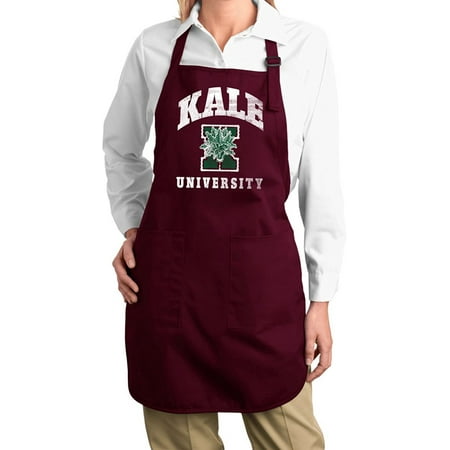 Kale University Vegan Kitchen Apron - Maroon