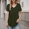 thumbnail image 2 of Womens Summer Tops Short Sleeve Tunic Tops Work Shirts Women Construction Work Out Womens Wool Vest V Neck T Shirt Loose Button up Shirt Pack Shirts Ladies Loose Juniors Chiffon Tunics Women L, 2 of 5