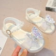 thumbnail image 5 of LIIPEE Girls Sandals Summer Fashion Cute Butterfly Open Toe Non- Soft Sole Shoes Kids Stylish Party Princess Sandal,White,3 Years, 5 of 6