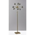 thumbnail image 6 of Adesso Starling 70" 9-Light Dimmable LED Antique Brass Floor Lamp with Smoke Glass Globes, 6 of 7