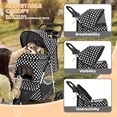 thumbnail image 3 of Magshion 3-Wheel Pet Stroller, Foldable Jogger for Small/Medium Dogs & Cats (33lb Max), Lightweight w/Breathable Mesh, Cup Holder & Basket, Black with White Polka Dots, 3 of 12
