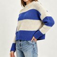 thumbnail image 4 of Fewfanhot Fall Sweaters for Women Striped Mock Neck Fall Knit Color Block Long Sleeve Warm Winter Loose Fit Sweater, 4 of 7