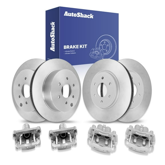 AutoShack Front Vented & Rear Vented Brake Rotors   Calipers 8-PC Brake Kit Replacement for 2005-2025 Nissan Frontier 2005-2015 Nissan Xterra 2009-2012 Suzuki Equator