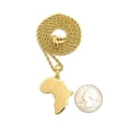 thumbnail image 2 of Polished Africa Continent Pendant 2mm 18",20",24" Rope Chain Hip Hop Necklace, 2 of 4