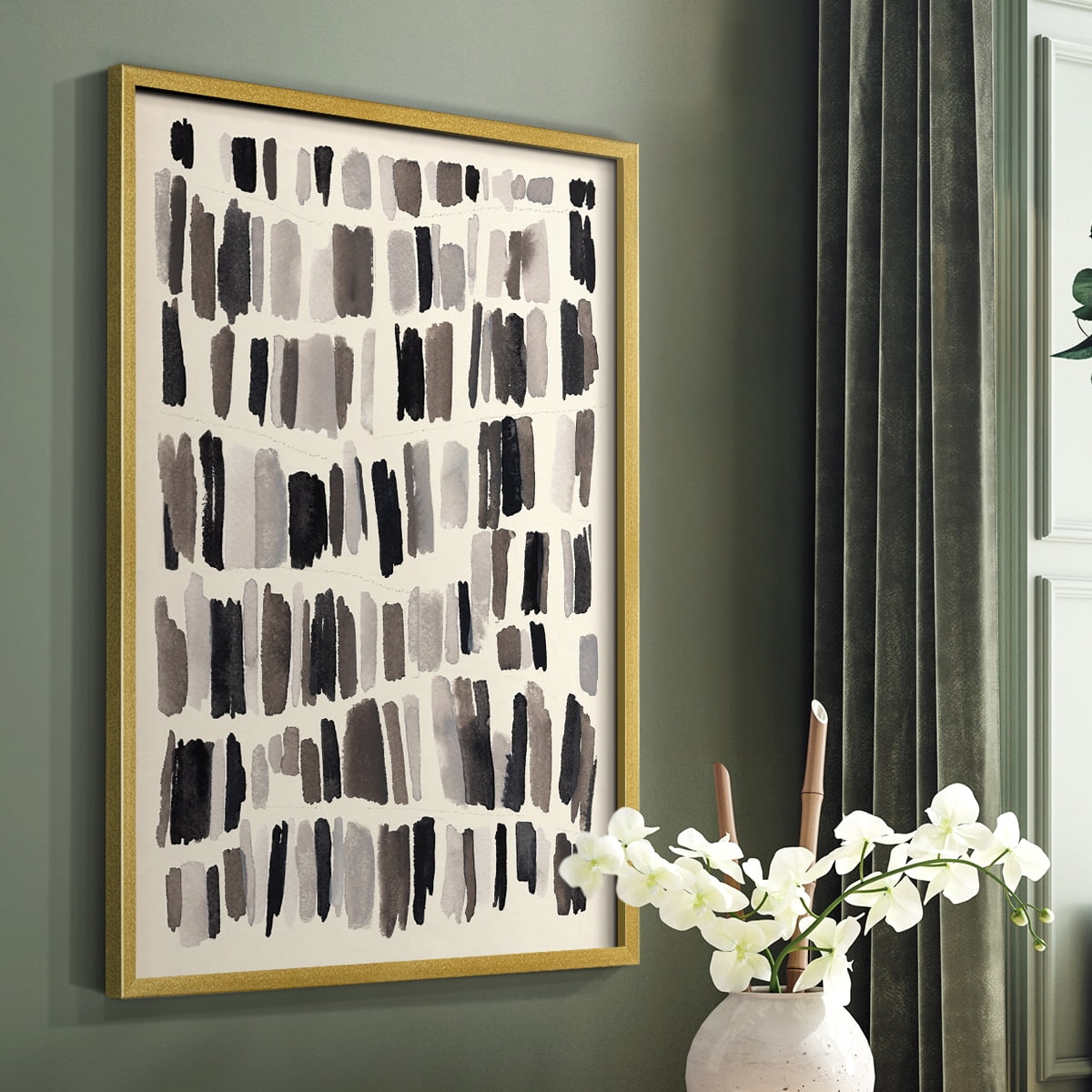 Chalk and Flint II Framed Print in Gold Solid Wood Framed Print No Nail Hanging