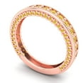 thumbnail image 2 of 1.44 ctw Wedding Band for Women - 14K Rose Gold Simulated Yellow Diamond Stackable Eternity Ring, 2 of 6