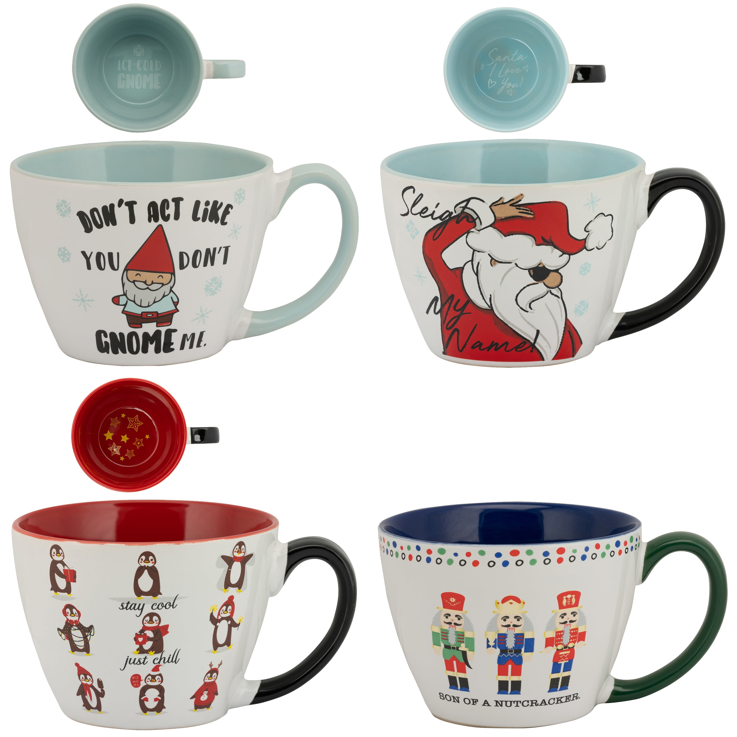  Worcester クリスマスグッズセット 10 Strawberry Street XL Mugs - Set of 4 Ceramic Oversized
