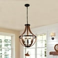 thumbnail image 6 of Aiwen Industrial Wood Grain Pendant Light 6 Lights Farmhouse Ceiling Lamp Fixture, 6 of 10