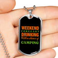 thumbnail image 2 of Camper Collier Week-End Boire Camping Collier en Acier Inoxydable Ou 18k or Chien Tag 24" Chaîne, 2 of 8