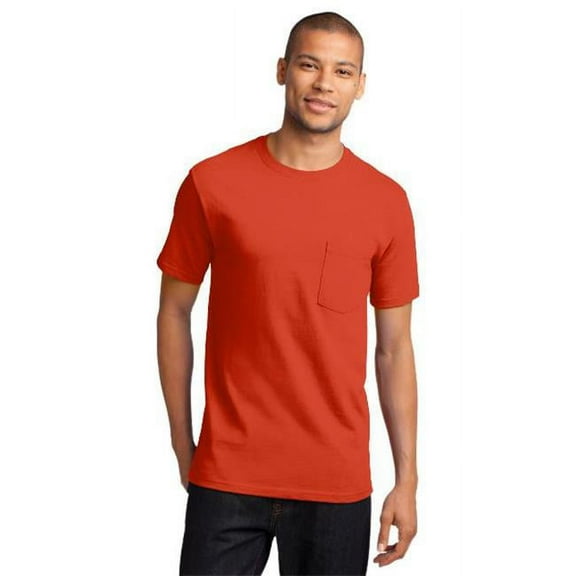 Port & Company PC61PT Mens Essential Pocket Tees, Orange - 4XL Tall