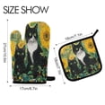 thumbnail image 2 of 2 PCS Oven Baking Gloves Set Heat Resistant Oven Mitt & Pot Holder Set Cooking Mitts Kitchen Home Supplies Cats in Sunflowers Garden, 2 of 5