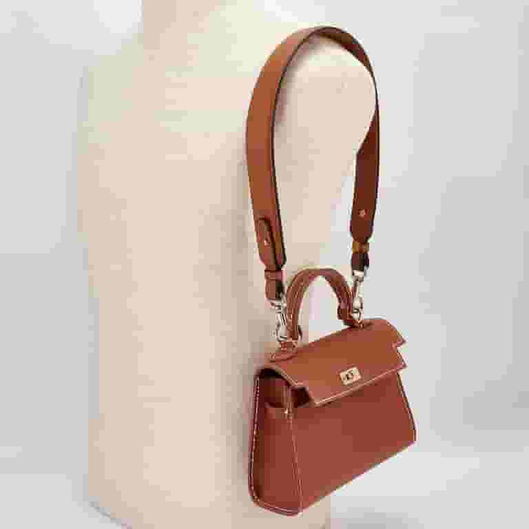 Short Bag Strap Purse Strap Wide Leather - Main Image